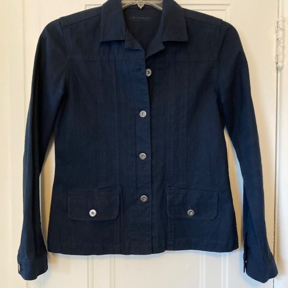 Simons Contemporaine ladies short painters-style dark indigo denim jacket MED